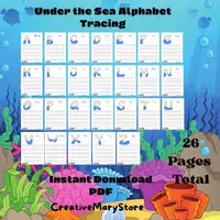 anteprima - Esercizi - Under the Sea Alphabet Tracing - Pagina di copertina