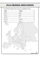 Vorschau - Arbeitsblätter - Atlas: Europa - Kartenarbeit Länder, Inseln, Hauptstädte, Flaggen, Quiz - Seite 2