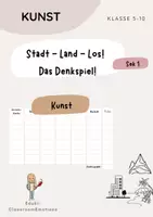 Vorschau - Arbeitsblätter - Spiel: Stadt-Land-Los Kunst Sek1 - Deckblatt