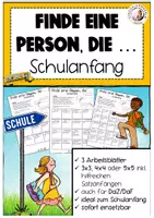 Vorschau - Arbeitsblätter - Finde eine Person, die ... Schulanfang Grundschule Sek I DaZ - Deckblatt