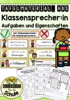 Vorschau - Arbeitsblätter - Klassensprecher Aufgaben & Eigenschaften Grundschule (Klasse 3–4) – Arbeitsblätter & Tafelmaterial zur Vorbereitung der Klassensprecherwahl - Deckblatt