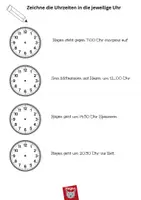 Vorschau - Arbeitsblätter - Aufgabenheft für das Thema Uhrzeiten - Seite 1