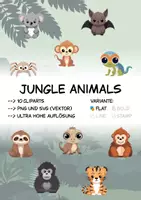 Vorschau - selbst erstellte Cliparts/Grafiken - Tiere im Dschungel (BUNDLE) - ClipArt Paket - Seite 2