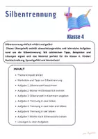 Vorschau - Arbeitsblätter - Silbentrennung – Rechtschreibtraining für Klasse 4 - Deckblatt