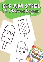 Vorschau - Mal- und Bastelvorlagen - Eis am Stiel – 15 coole Malvorlagen - Deckblatt