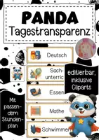 Vorschau - Bildkarten - Pandaklasse Tagestransparenz und Stundenplan - Deckblatt