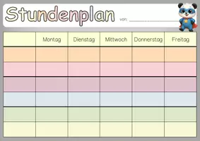 Vorschau - Bildkarten - Pandaklasse Tagestransparenz und Stundenplan - Seite 1