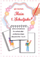 Vorschau - Mal- und Bastelvorlagen - Bastel- & Malvorlage „Mein erstes Schuljahr“ – Erinnerungsalbum für Erstklässler - Deckblatt