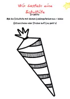 Vorschau - Arbeitsblätter - Bastelvorlage „Schultüte“ – Individuelle Einschulungs-Überraschung für Klasse 1–4 - Seite 3