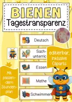 Vorschau - Bildkarten - Bienenklasse Tagestransparenz und Stundenplan - Deckblatt