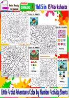 Aperçu - Feuilles d'exercices - Little Artist Adventures Color by Number Activity Sheets. - Page de couverture