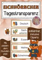 Vorschau - Bildkarten - Eichhörnchenklasse Tagestransparenz und Stundenplan - Deckblatt