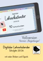 Vorschau - selbst erstellte Cliparts/Grafiken - digitaler Lehrerkalender 2025_26 (10 Stunden) - Deckblatt
