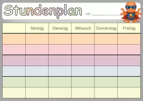 Vorschau - Bildkarten - Oktopusklasse Tagestransparenz und Stundenplan - Seite 1