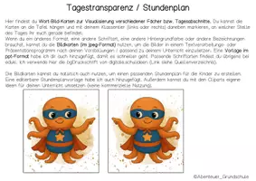 Vorschau - Bildkarten - Oktopusklasse Tagestransparenz und Stundenplan - Seite 3