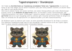 Vorschau - Bildkarten - Waschbärenklasse Tagestransparenz und Stundenplan - Seite 3