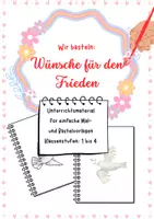 Vorschau - Arbeitsblätter - Wünsche für den Frieden – Kreatives Schreib- und Malprojekt für Klasse 1–4 - Deckblatt