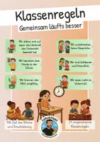 Vorschau - Poster - Klassenregeln - Gemeinsam läufts besser! Schilder mit Wochenziel - Deckblatt