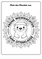 Vorschau - Mal- und Bastelvorlagen - Niedliches Weihnachtliches Ottermanda - Seite 1