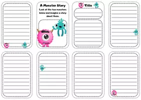 Vista previa - Hojas de trabajo - Minibook - Monster story - Portada