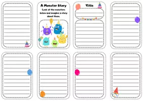 Vista previa - Hojas de trabajo - Minibook - Monster story - página 2