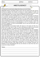 Vorschau - Arbeitsblätter - Arbeitslosigkeit Arbeitsblätter mit Fragen + Lösungen Wirtschaft Lesetext - Seite 1