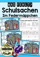 Vorschau - Arbeitsblätter - Schulsachen - Lernspiel "Was fehlt?" (DaZ/DaF) - Deckblatt