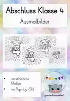Vorschau - Mal- und Bastelvorlagen - Ausmalbilder Abschluss Klasse 4 - Deckblatt