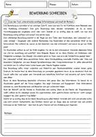 Vorschau - Arbeitsblätter - Bewerbung schreiben Arbeitsblätter mit Fragen + Lösungen Wirtschaft Lesetext - Seite 1