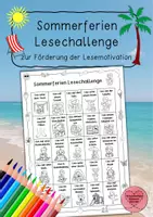 Vorschau - Arbeitsblätter - Sommerferien Lesechallenge - Leseaufgaben zur Lesemotivation - Deckblatt