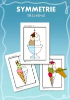 Vorschau - Mal- und Bastelvorlagen - Symmetrie im Sommer - Eiscreme - Spiegelbilder Ausmalen - Deckblatt