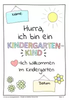 Vorschau - Arbeitsblätter - Hurra ich bin ein Kindergartenkind - Willkommen im Kindergarten - Deckblatt