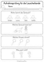 Vorschau - Arbeitsblätter - Aufnahmeprüfung für die Lauscherbande - Unterrichtsreihe "Kriminell gut hören mit der Lauscherbande" - Seite 1