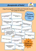 Vista previa - Tarjetas / Manipulativos - Rompiendo el hielo. Juego de preguntas personales - Portada