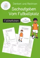 Vorschau - Arbeitsblätter - Faltheft Sachaufgaben vom Fußballplatz mit Lösungen - Deckblatt