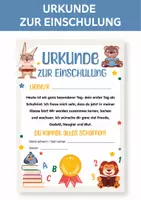Vorschau - Anderer Materialtyp - Urkunde zur Einschulung. Einschulung Willkommensgruß – Geschenk für die 1. Klasse. Schulstart: Willkommen in der Schule. - Deckblatt