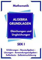 Vorschau - Unterrichtsreihen - Gleichungen & Ungleichungen – 20-seitiges Unterrichtsmaterial Mathe Algebra Sekundarstufe I - Deckblatt
