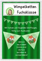 Vorschau - Anderer Materialtyp - Wimpelketten Klassentier Fuchs - Fuchsklasse - Deckblatt