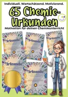 Vorschau - Mal- und Bastelvorlagen - Individuelle Auszeichnungen für den Chemieunterricht – 65 Urkunden plus Blanko-Vorlage - Deckblatt