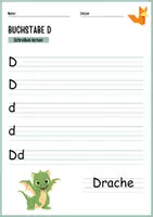 Vorschau - Arbeitsblätter - Buchstabe D - Schreiben lernen - Alphabet - Deckblatt