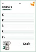 Vorschau - Arbeitsblätter - Buchstabe K - Schreiben lernen - Alphabet - Deckblatt