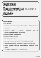 Vorschau - Stationenlernen - Passende Überschriften erkennen und anwenden Klasse 4 - Deckblatt
