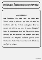 Vorschau - Stationenlernen - Passende Überschriften erkennen und anwenden Klasse 4 - Seite 1