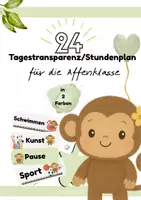 Vorschau - Poster - Tagestransparenz Affenklasse | Classroommanagement | Affen - Deckblatt