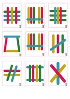 Vista previa - Tarjetas / Manipulativos - figuras con palitos - patrones de colores - página 1