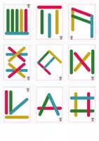 Vista previa - Tarjetas / Manipulativos - figuras con palitos - patrones de colores - página 2