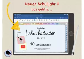 Vorschau - selbst erstellte Cliparts/Grafiken - Digitaler Lehrerkalender 2025/26 10 Stunden Version "grün" - Seite 1