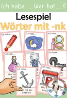 Vorschau - Spiele - Lesespiel - Wörter mit -nk - Ich habe ... Wer hat ..? in zwei Versionen - Deckblatt