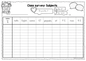 Vorschau - Arbeitsblätter - School Subjects Englisch Materialpaket: Bildkarten, Arbeitsblätter, Spiele & Class Survey - Seite 3