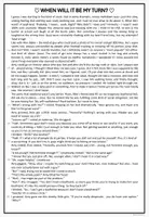 Vorschau - Arbeitsblätter - Short Story When Will It Be My Turn? (friendship, family, first love, mental health, peer pressure...) - Seite 1